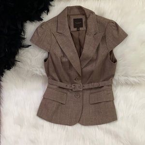 The Limited | Jackets & Coats | Brown Belted Short Sleeve Jacket | Poshmark